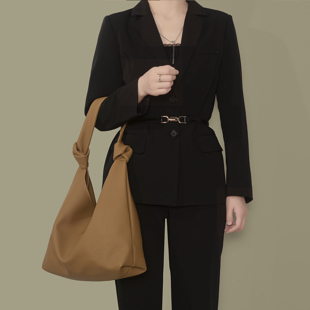 Grand sac fourre-tout en cuir souple, sac à bandoulière simple et tendance