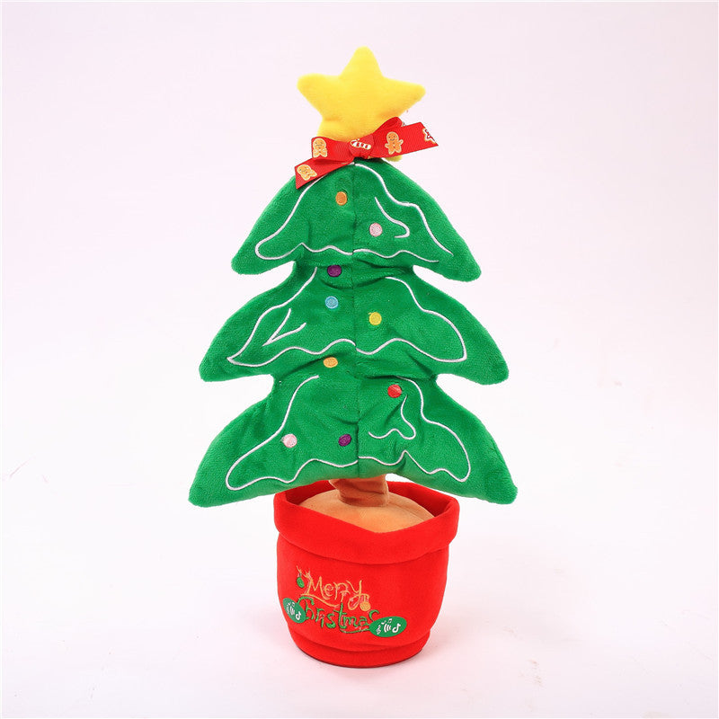 Jouets de noël dansants, arbre amusant, répétition parlant, jouets électroniques en peluche, peut chanter, enregistrement, éclaircir, éducation précoce, cadeau amusant de noël