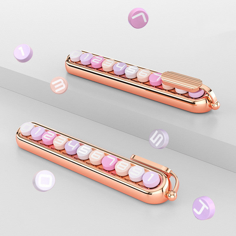 Tarjeta de número de teléfono móvil para mujer, placa de número de estacionamiento temporal, adornos bonitos