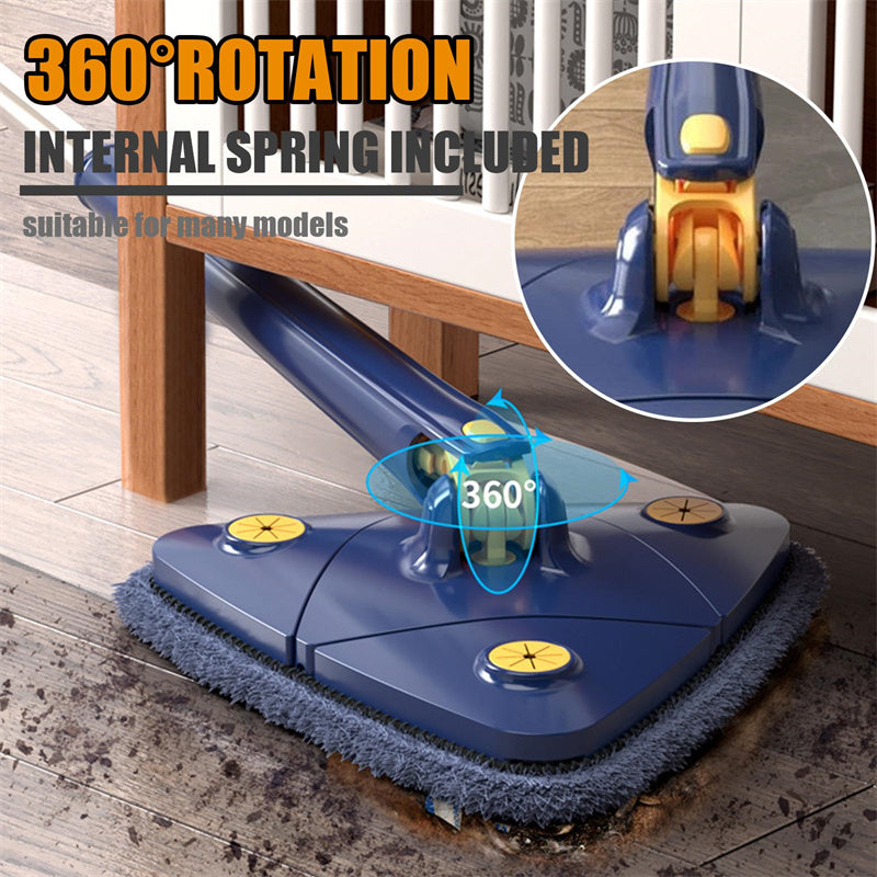 Vadrouille triangulaire extensible à 360 degrés, vadrouille de nettoyage réglable et rotative à 360 Cm pour baignoire, carrelage, sol, mur, vadrouille de nettoyage en profondeur