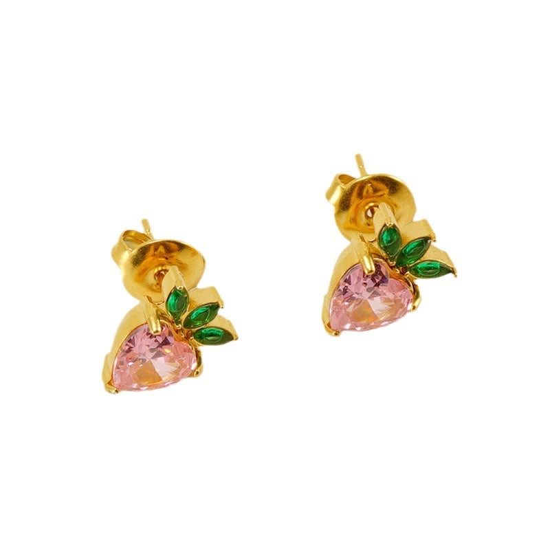 Golden Small And Versatile Fruit Puncture Ear Bone Stud