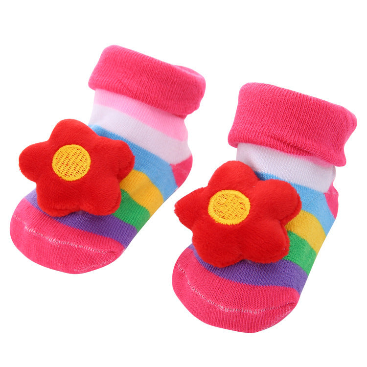 Chaussettes antidérapantes tridimensionnelles pour bébé, dessin animé, pour nouveau-né, poupée, vente en gros