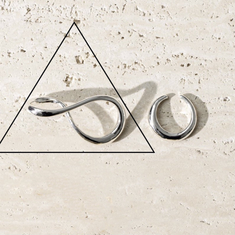 Anillo metálico para madre e hijo con forma de tira de Mobius, moda femenina, todo a juego