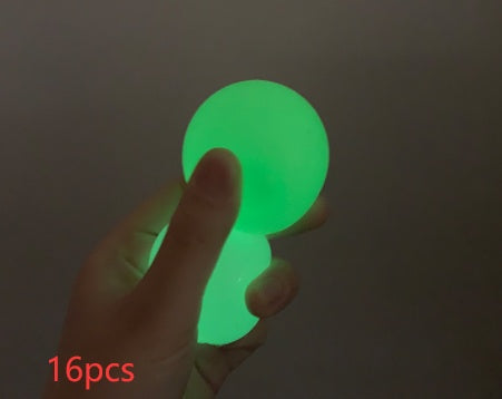 Bolas adhesivas luminosas, juguetes pegajosos para pared, juegos de fiesta en casa que brillan en la oscuridad, juguetes novedosos, juguete para apretar de descompresión
