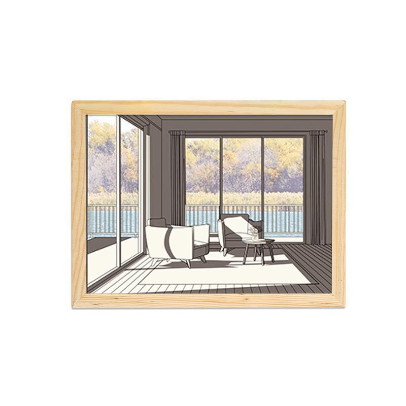 Image lumineuse LED, peinture lumineuse décorative, Style d'image de chevet, créatif et moderne, simulation du soleil, dessin, veilleuse, cadeau