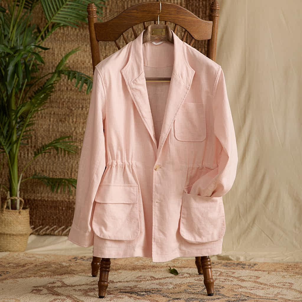 Men's Linen Cotton Thin Breathable Casual Coat Jacket