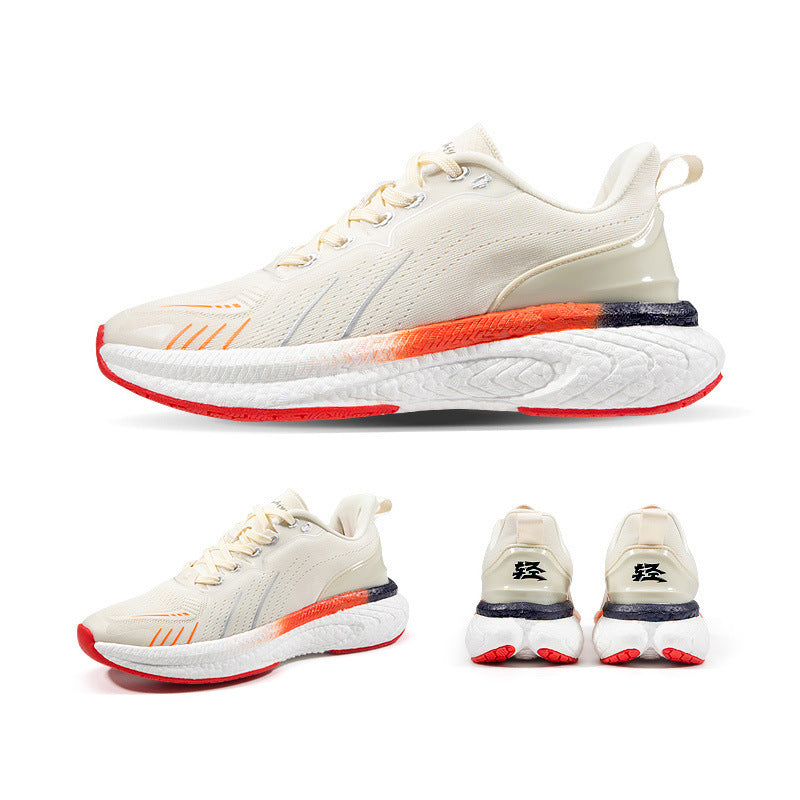 Chaussures de course légères tissées volantes à semelle épaisse Popcorn