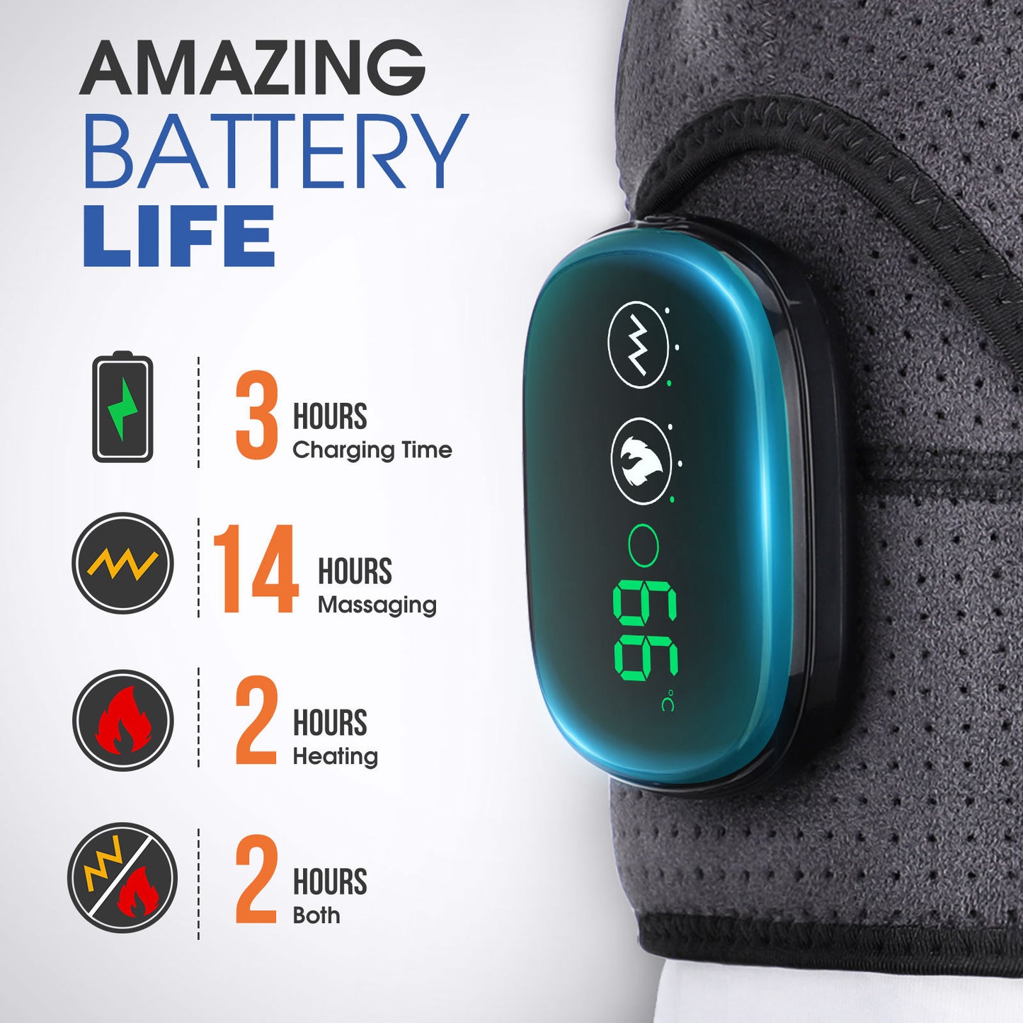 Hombrera con calefacción eléctrica conveniente recargable por USB