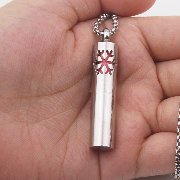 Collar de perfume simple de acero titanio para hombre