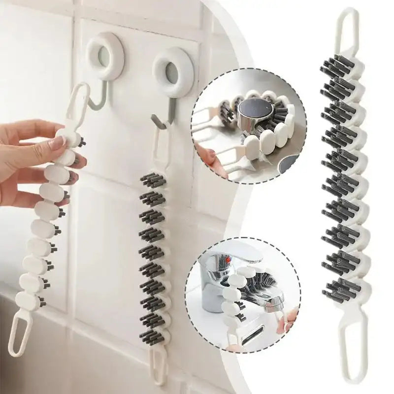 Brosse de nettoyage de robinet, brosse de nettoyage des taches d'huile de cuisine, outil de nettoyage des espaces pliables, cuisine, salle de bains, Tube de baignoire, brosse de nettoyage d'évier, Gadgets de cuisine
