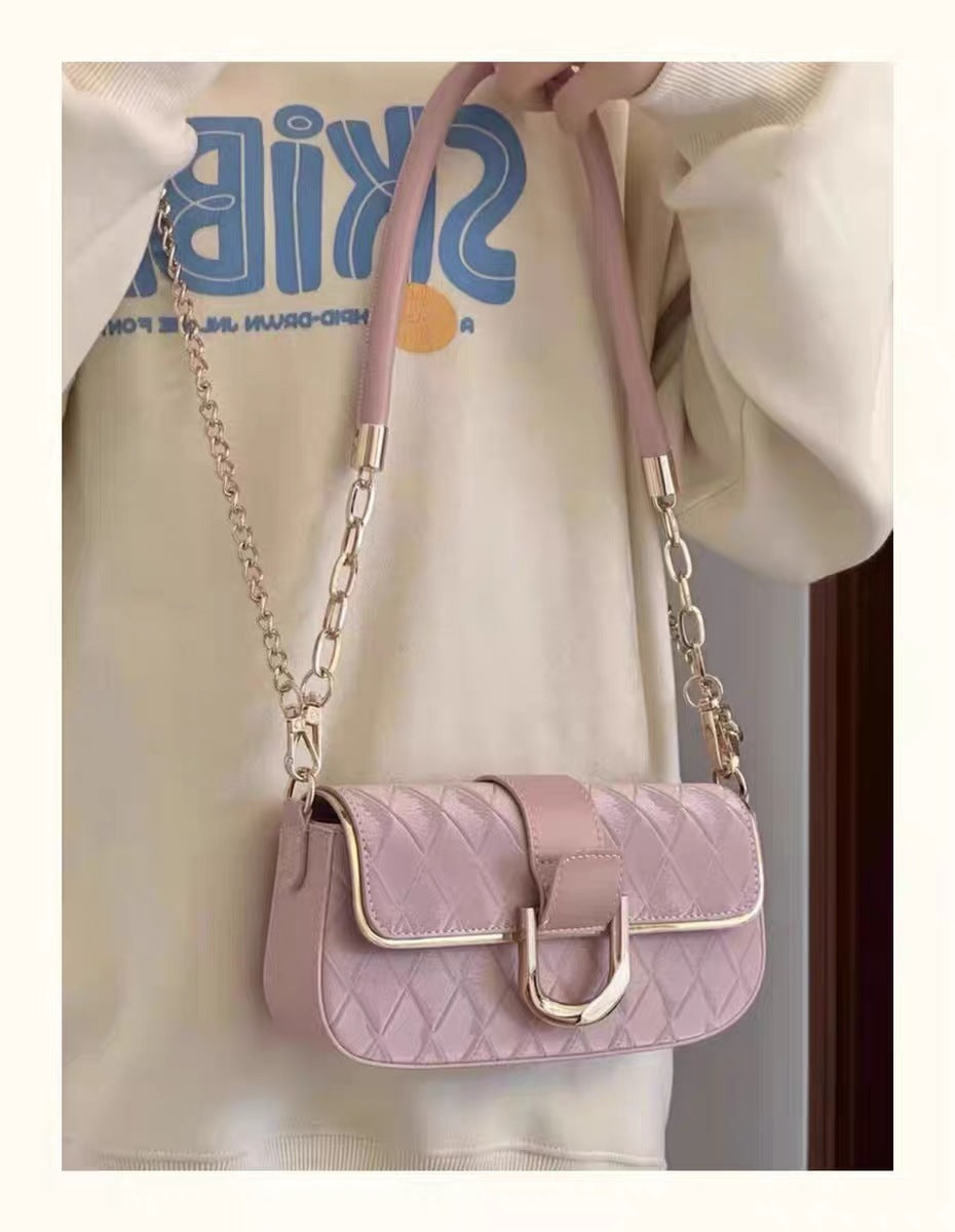 Bolso cuadrado pequeño con cadena Bolso bandolera con hombro para axila