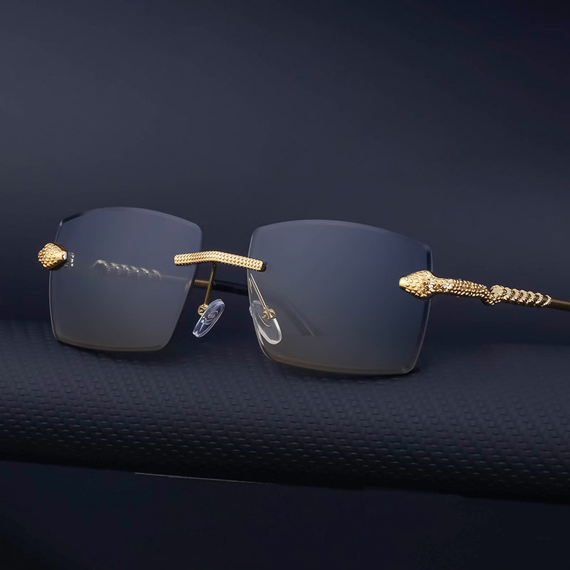 Lunettes de soleil sans monture à la mode pour hommes