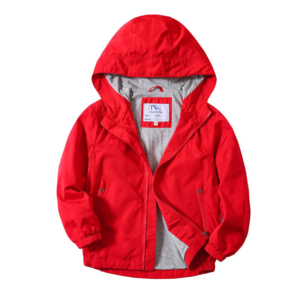 Manteau veste automne nouveau moyen et grand enfants capuche
