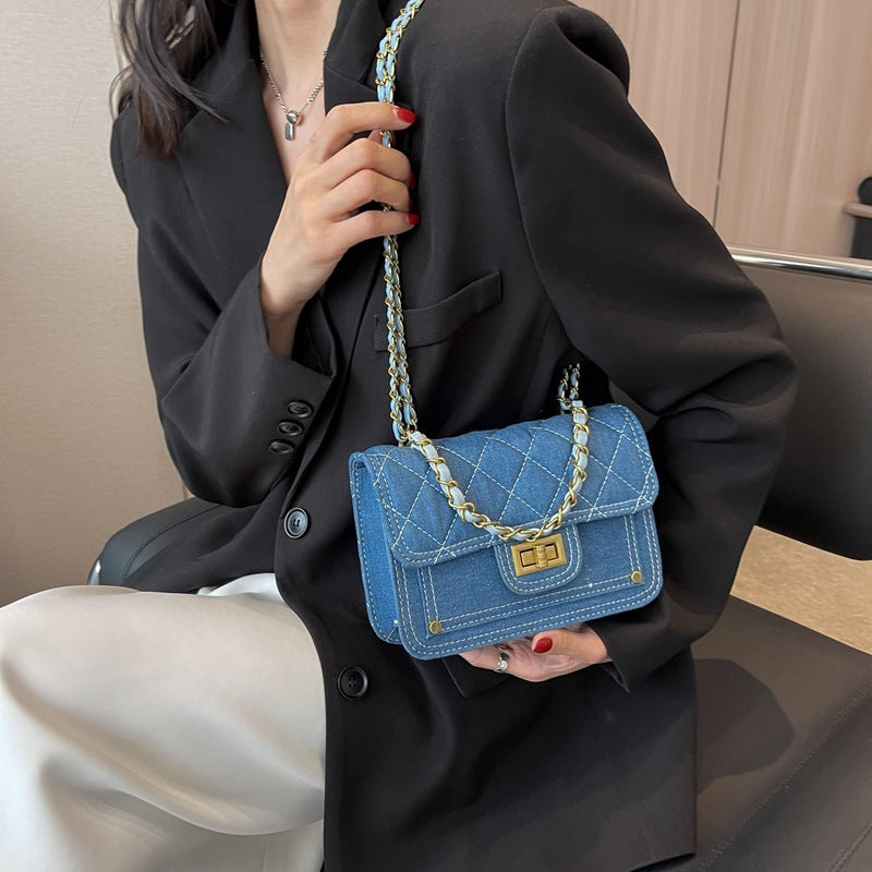 Sac à bandoulière en denim décontracté Sac messager à serrure de haute qualité