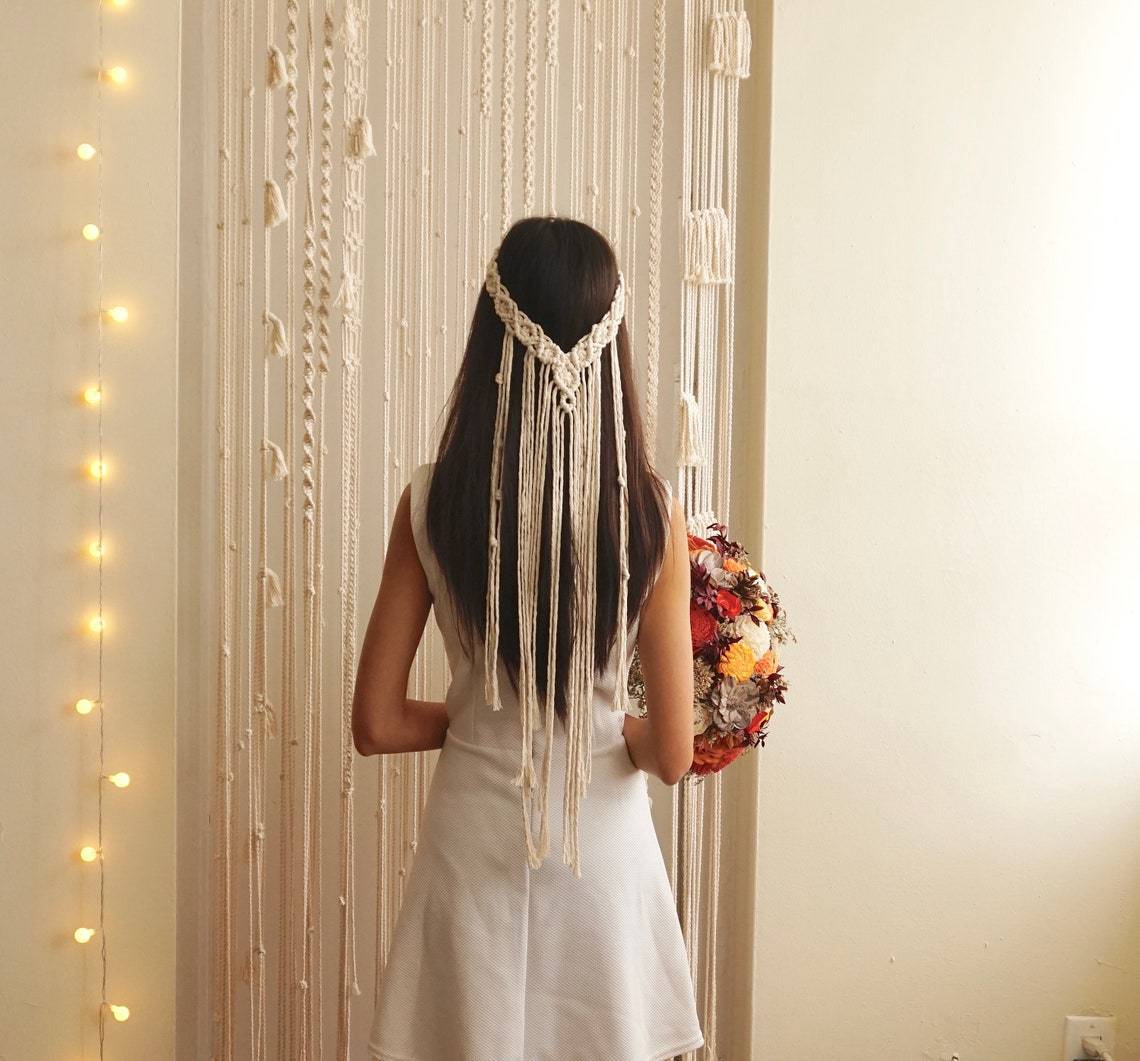 Bandeau décoratif en corde de cheveux en voile