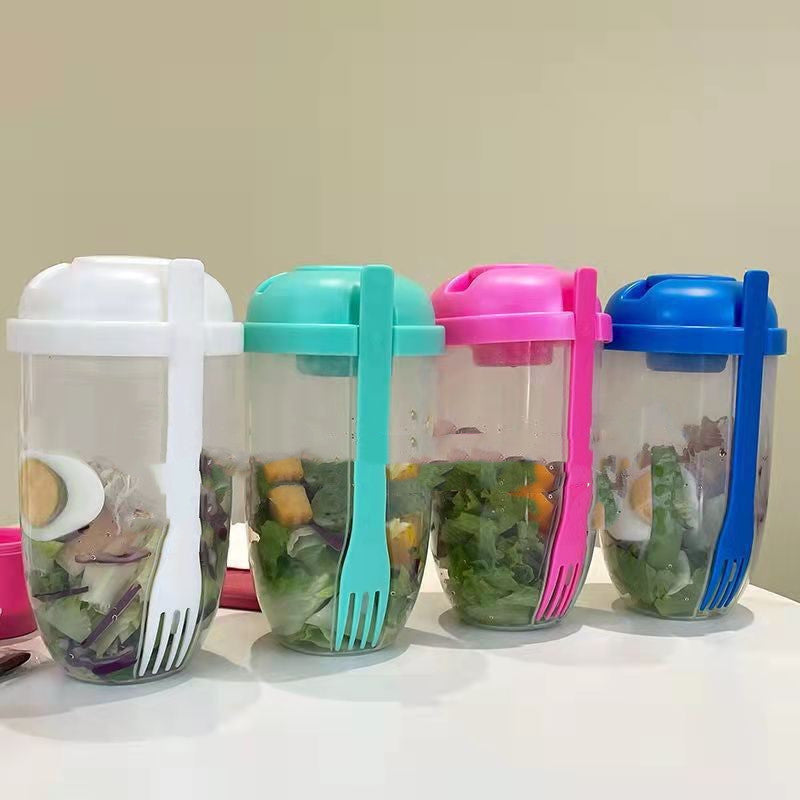 La tasse à salade de style Ins avec fourchette et couvercle est portable