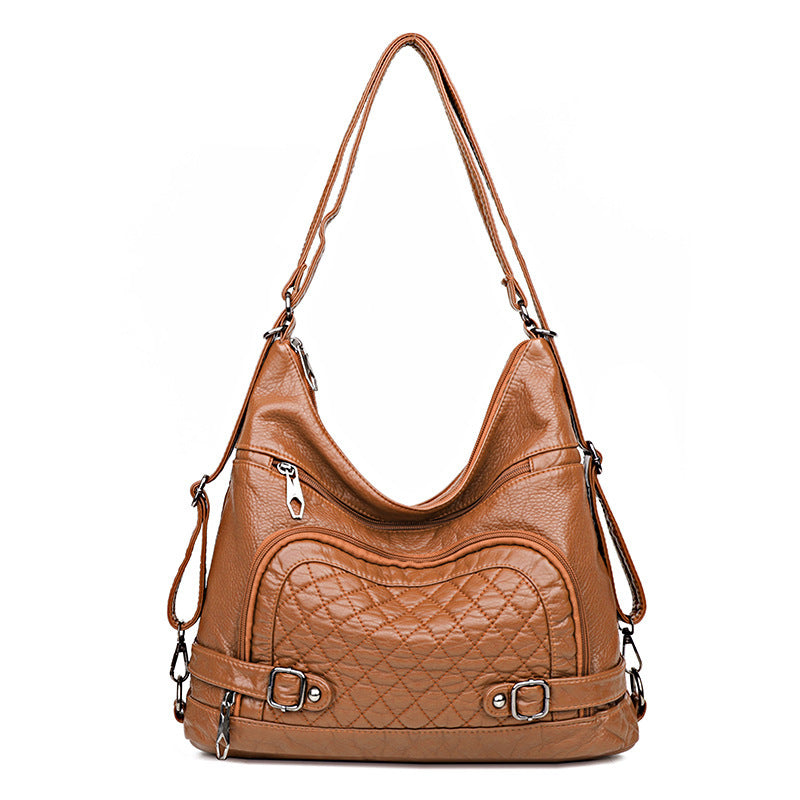 Mochila cruzada de hombro retro de gran capacidad para mujer