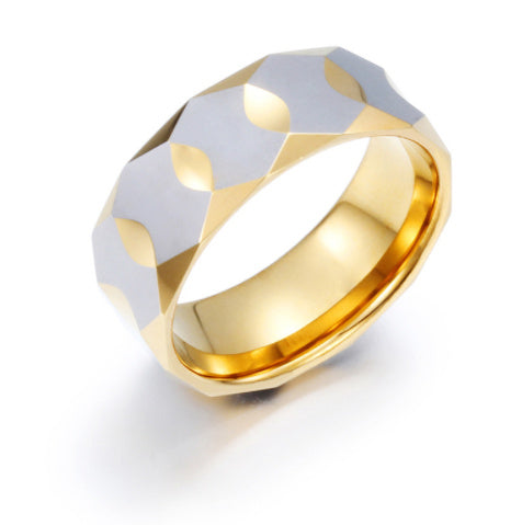 Bague tendance unisexe en acier tungstène