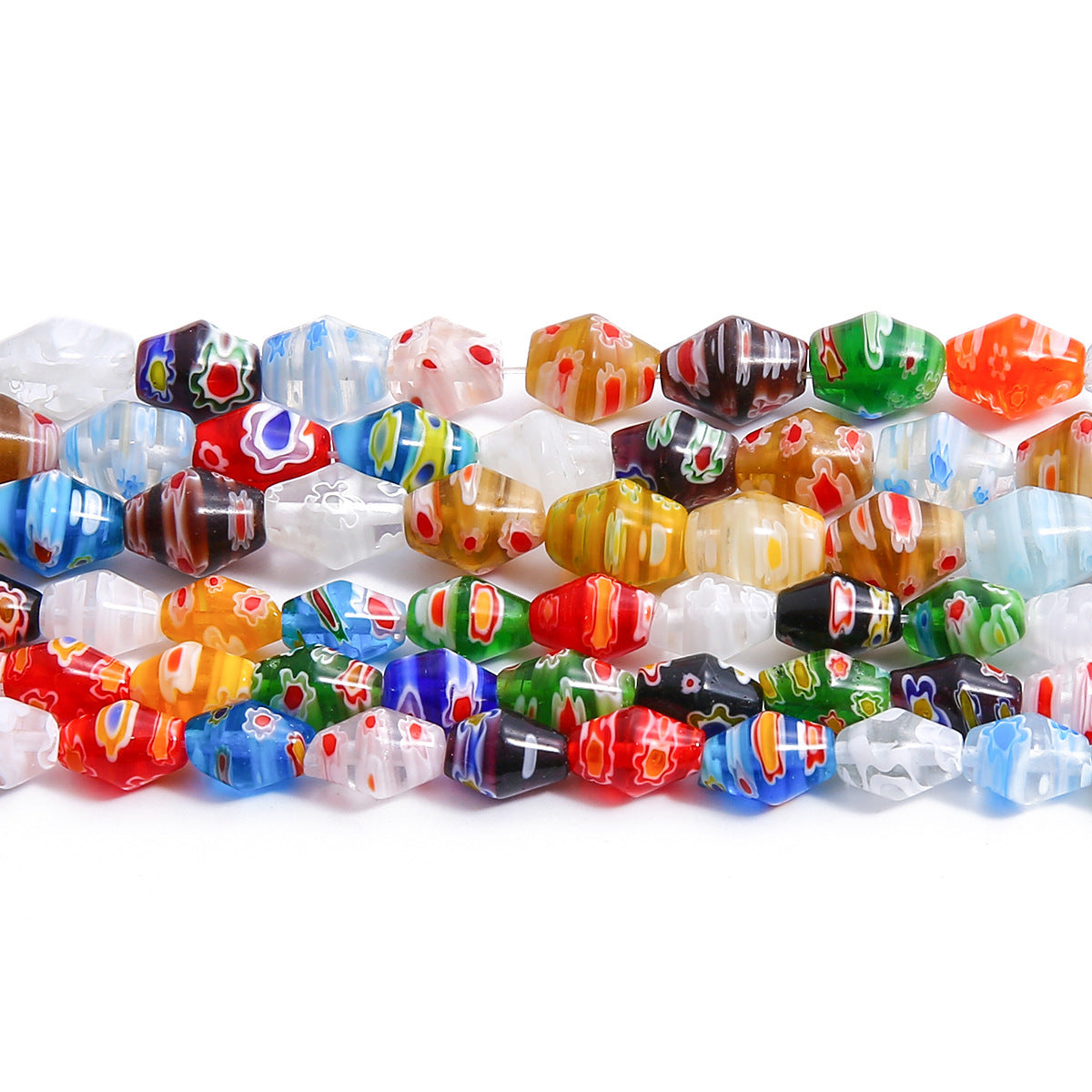 Colored Flower Colored Glaze Scattered Beads