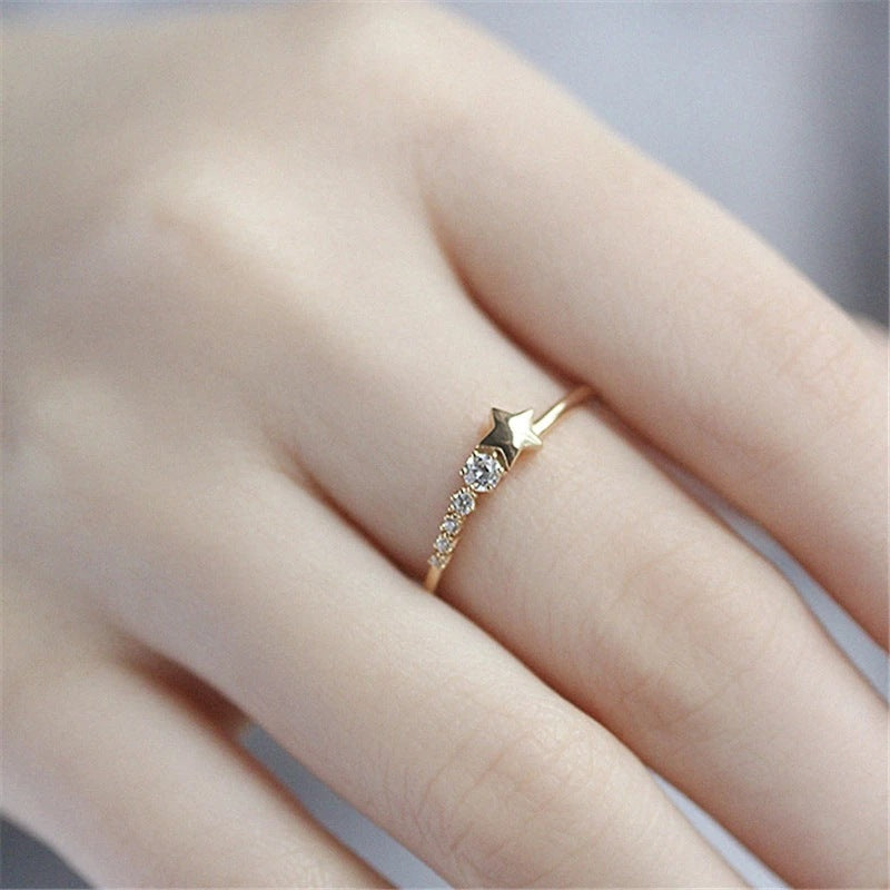 S925 Sterling Silver Pentagram Ring Affordable Luxury Fashion Wind Niche Design Simple Women's Ring