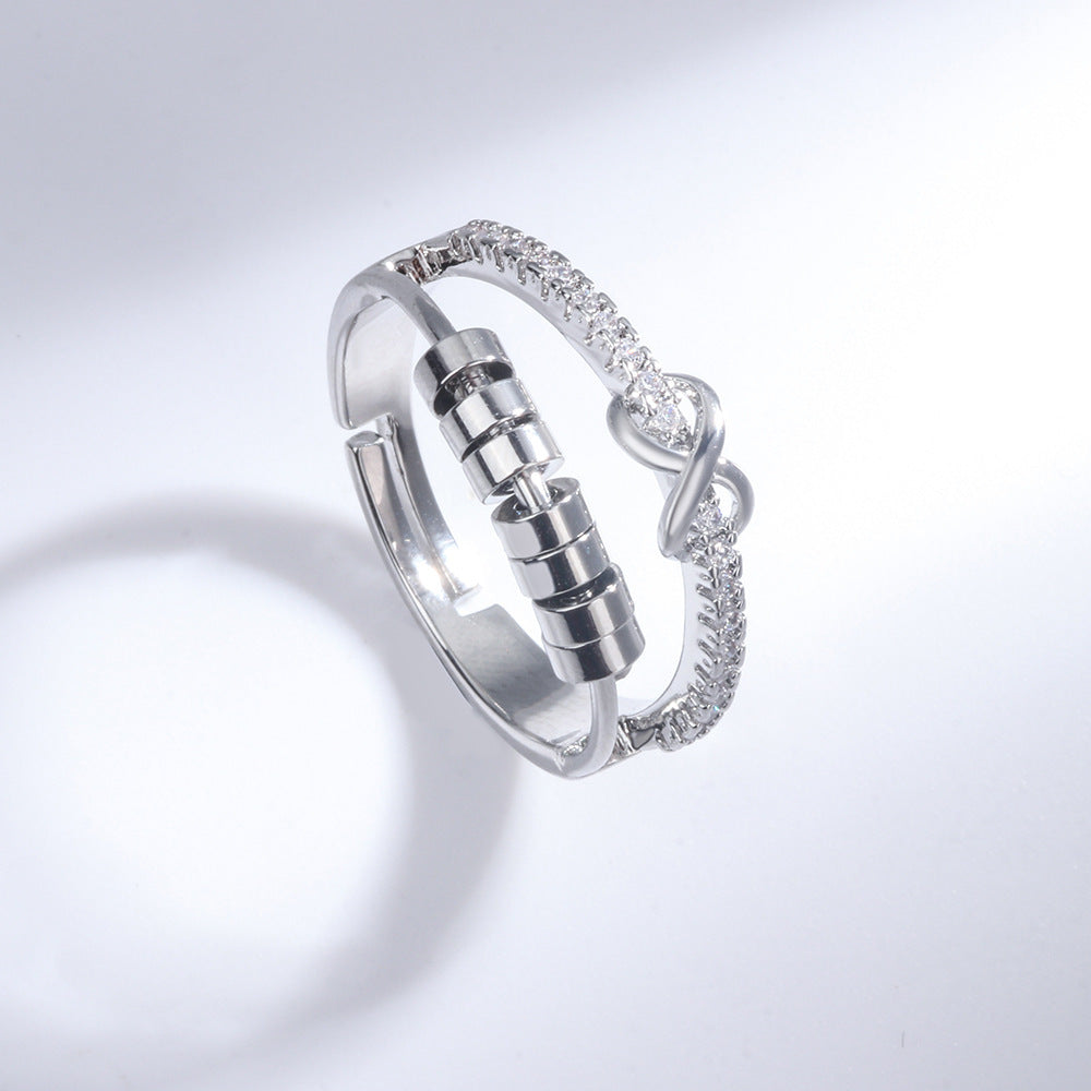 Women's Double Bow Spinning Ring