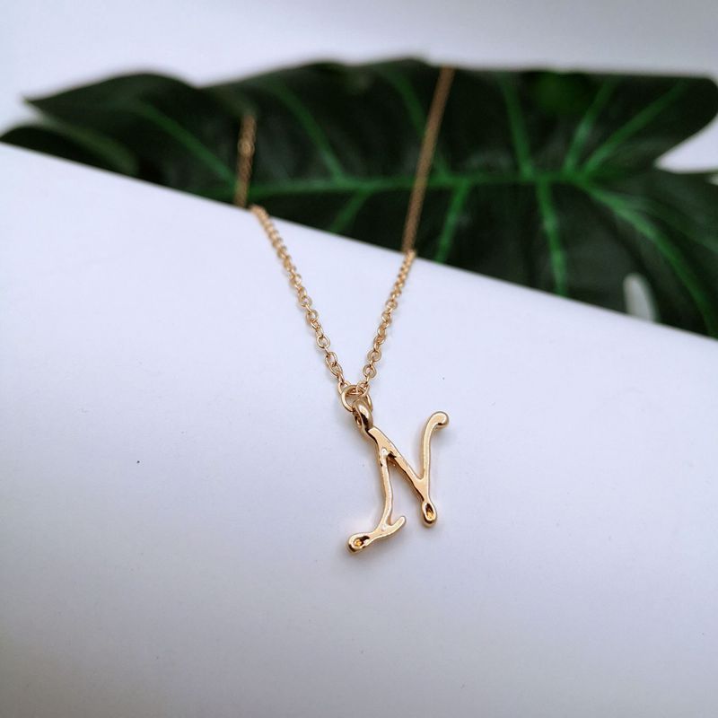 Ornament 26 Letter Necklace Simple Fashion Character Capital English Pendant Special-interest Design Clavicle Chain