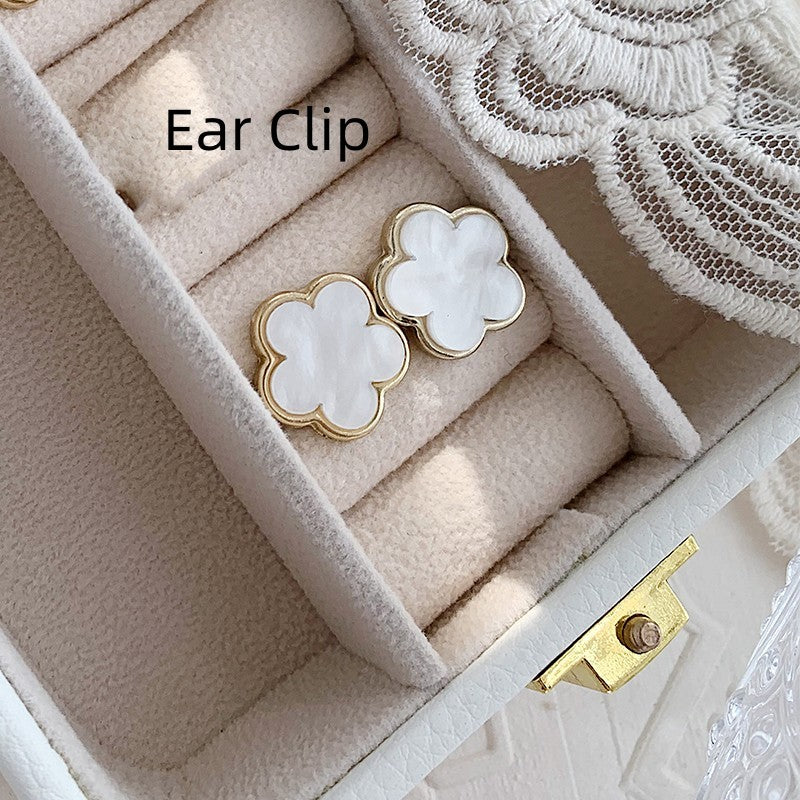 Boucles d'oreilles à tige en argent 925, aiguille porte-bonheur, fleur d'herbe de Parthenocissus