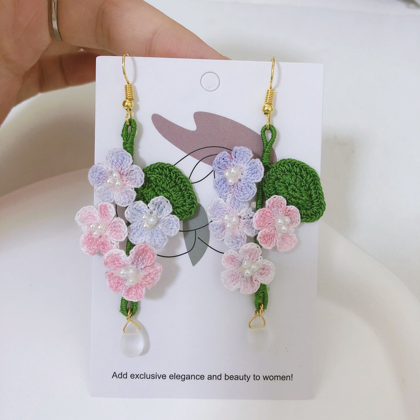 Alambre para aretes violeta con micro gancho