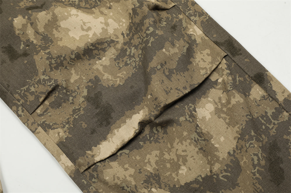 Camouflage Fashion Straight-leg Trousers Male