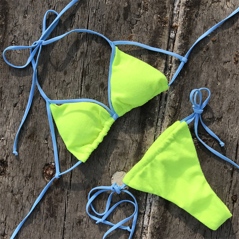 Traje de baño de playa dividido con bikini deportivo para nadar para mujer