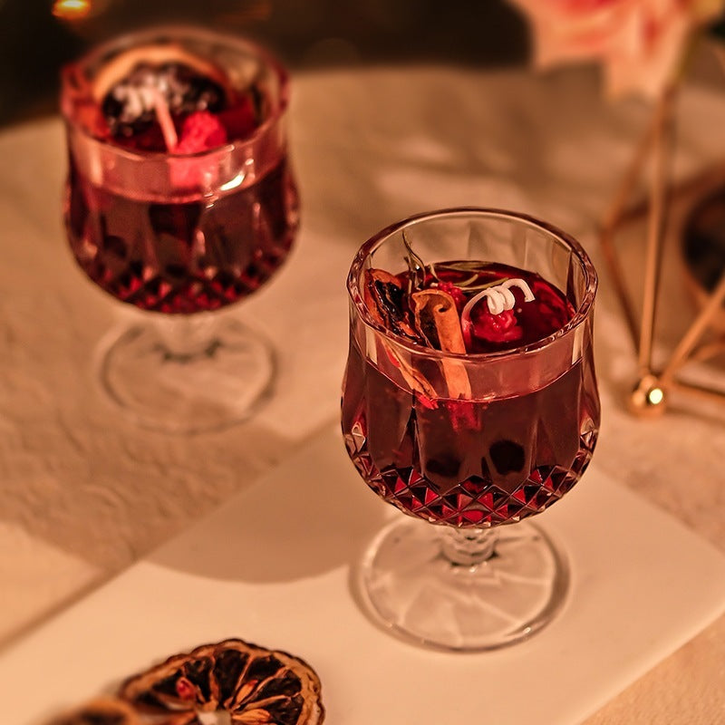 Gobelet à vin, bougie d'aromathérapie, cristal de gelée