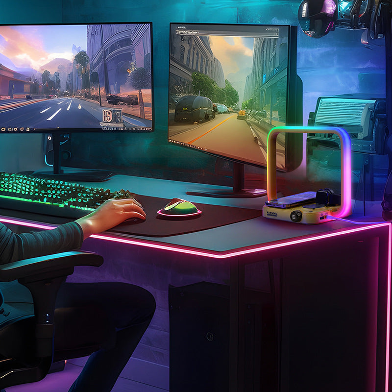 Cargador inalámbrico multifuncional pequeña lámpara de noche creativa