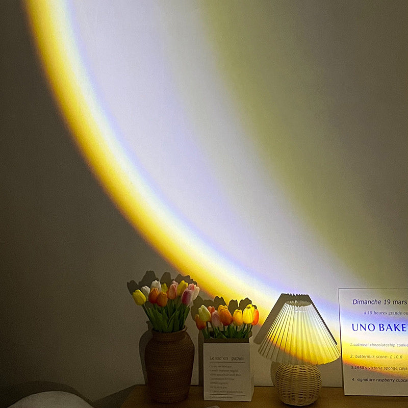 Lámpara LED de Luna con USB INS, proyector de luz de atardecer nocturno de neón de arcoíris, iluminación de ambiente de pared para fotografía, decoración del hogar y dormitorio