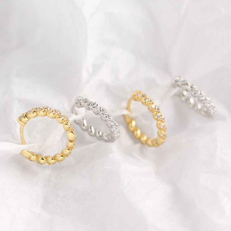 Boucles d'oreilles Vintage à motif de vis, plaqué or, Zircon pour femmes