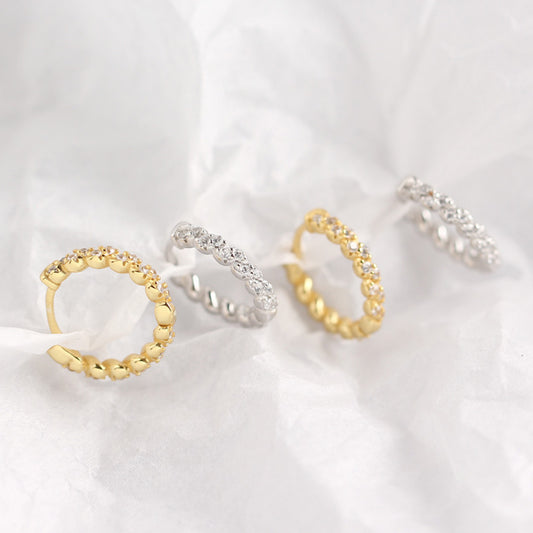Boucles d'oreilles Vintage à motif de vis, plaqué or, Zircon pour femmes