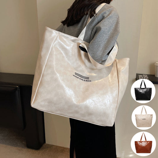 Bolso de mano de gran capacidad para mujer, bolsos de hombro sólidos versátiles a la moda, bolso de lujo de diseñador impermeable, bolso de viaje personalizado de tendencia
