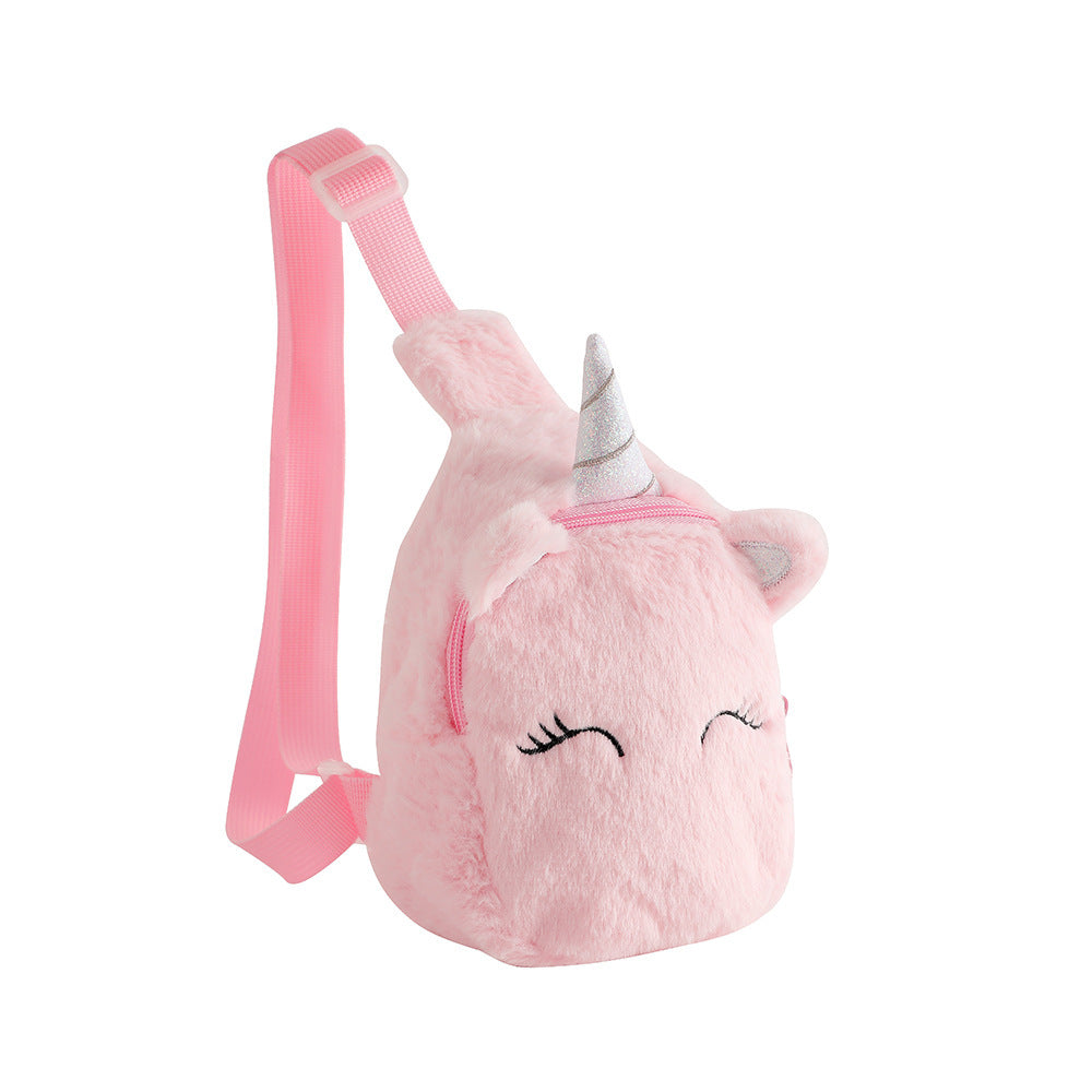 Bandolera de hombro con pecho entrecerrado de felpa de dibujos animados