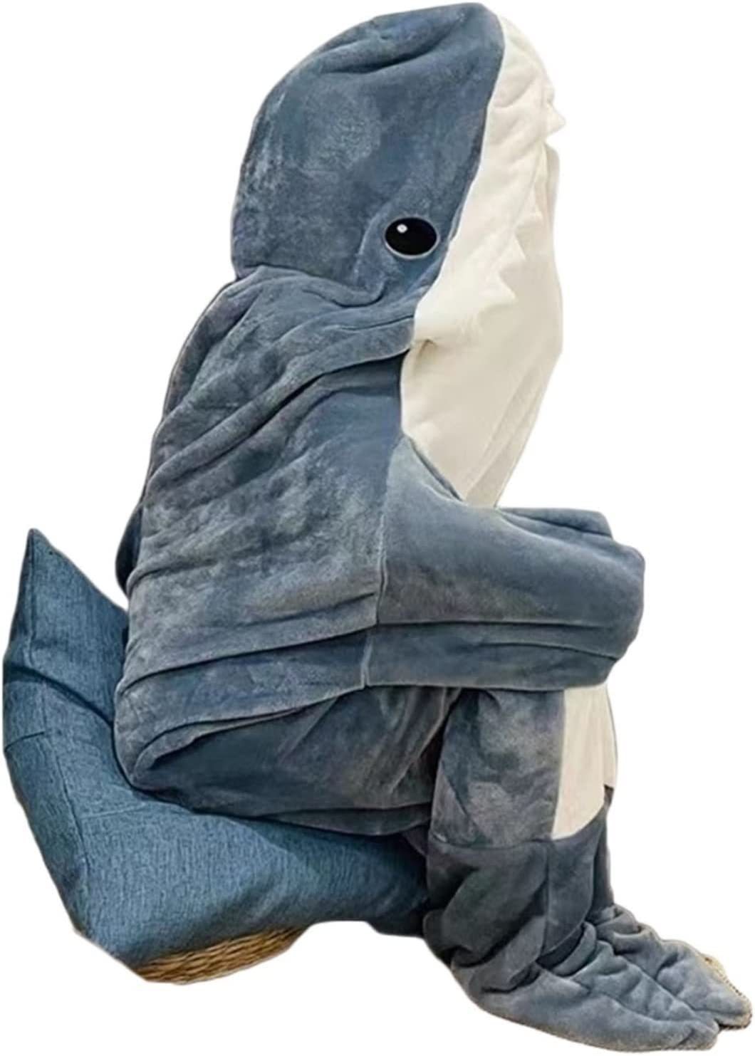 Accueil Sweat à capuche en flanelle douce avec couverture de requin