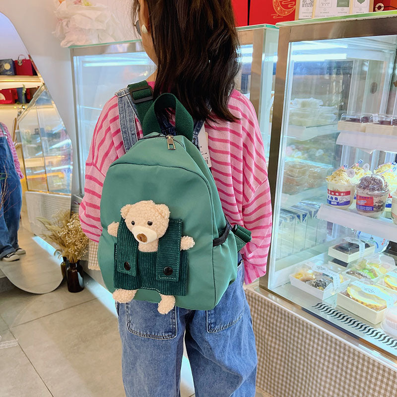 Mochila escolar de jardín de infantes con osito lindo de dibujos animados