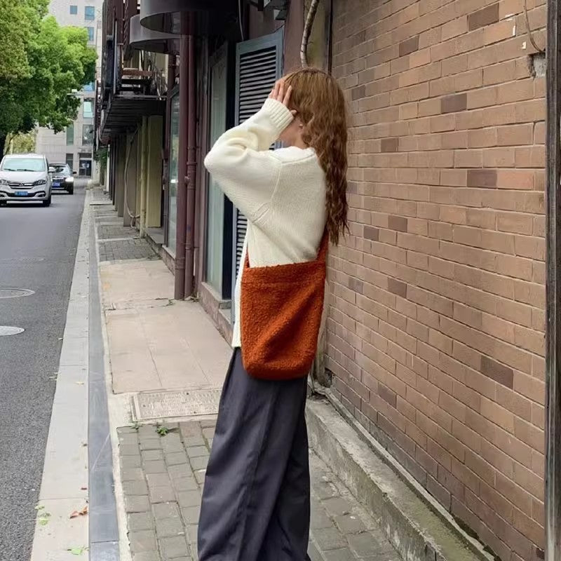Autumn And Winter Fur Large-capacity Bucket Shoulder Bag