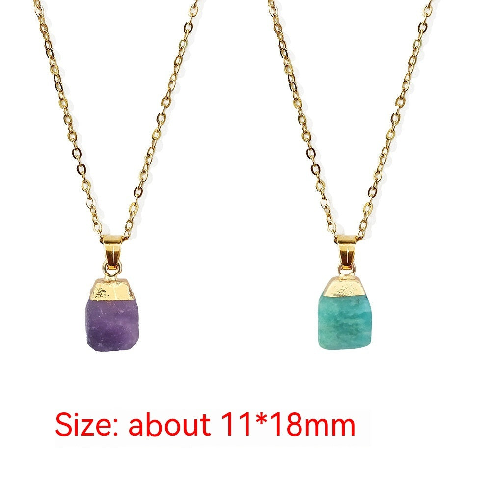 Collier Naturel Taillé Avec Pendentif Pierre Originale