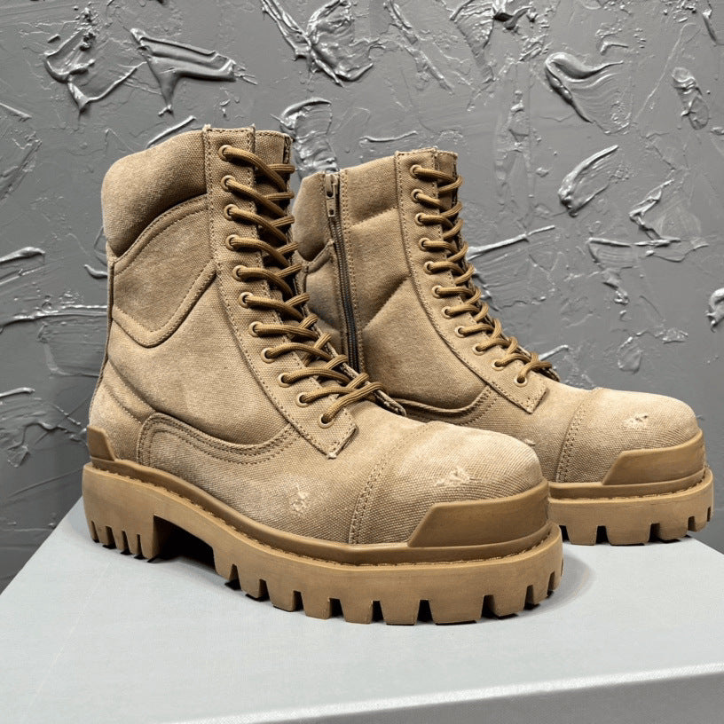 Botas Dr Martens de viscosa a media pantorrilla con cabeza redonda informal a la moda para hombre