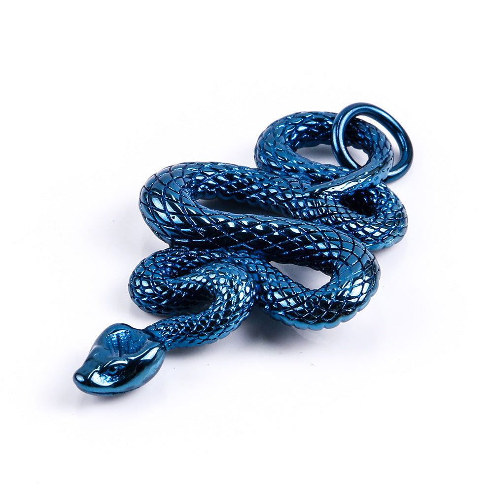 Adorno Collar de acero de titanio con colgante creativo en forma de serpiente animal de acero inoxidable