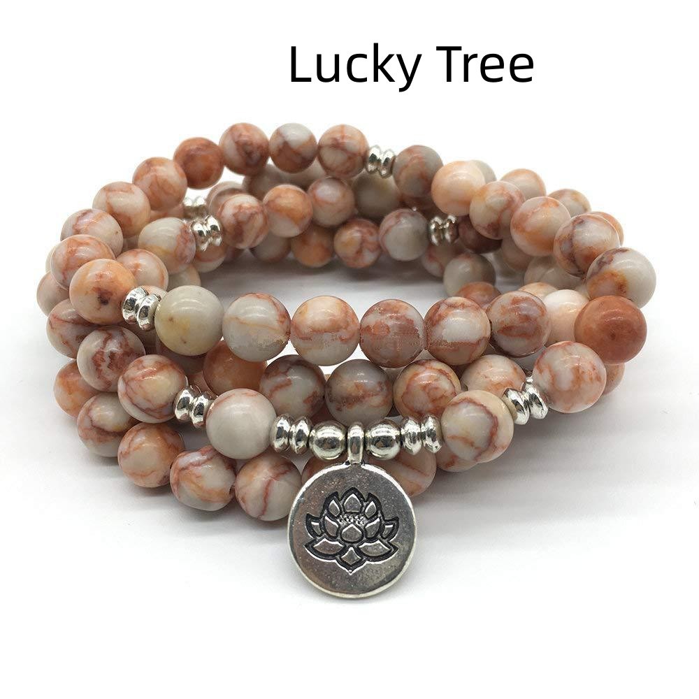 Pulsera de loto de tela de araña roja