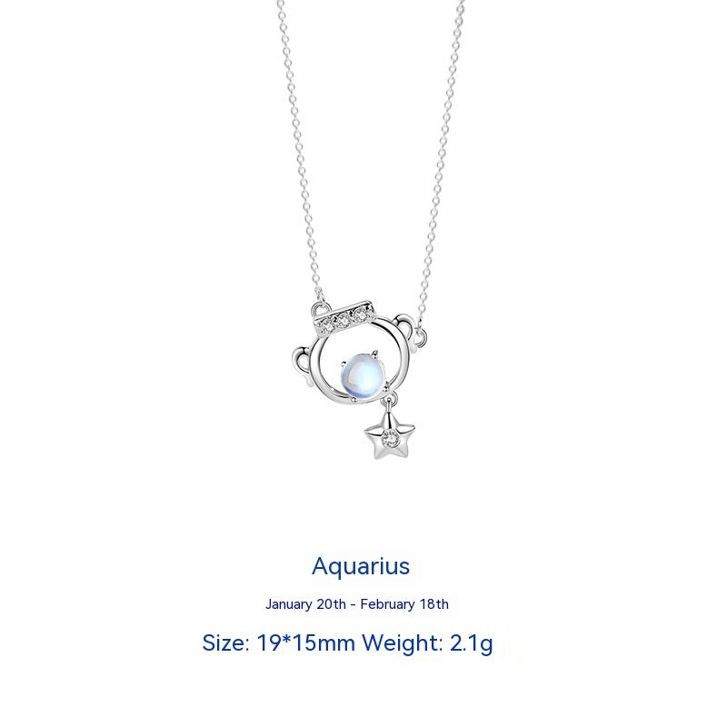 Collier en argent Sterling 925 avec douze constellations pour femmes, Design d'intérêt particulier, luxe léger