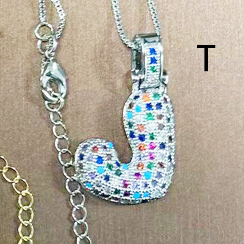 Clavicle Chain Copper Color Zircon Pendant