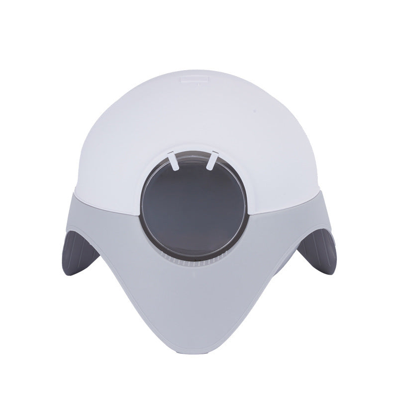 Bac à litière entièrement fermé, maison de neige, toilettes pour chats, grand bac à litière ovni