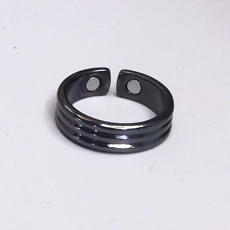 Anillo magnético abierto magnético personalizado de oro rosa galvanizado para hombre