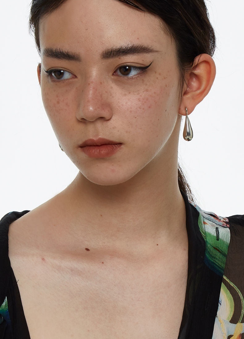 Pendientes de plata 925 simples con lágrimas irregulares