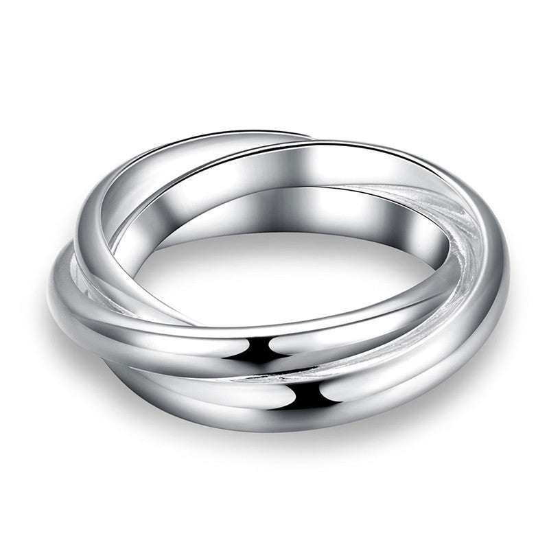 Bague créative populaire brillante à trois anneaux